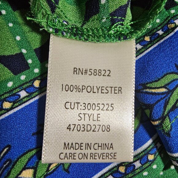 Max Studio Womens Green and Blue Elastic Waist Palazzo Pants Size Large - Picture 13 of 16